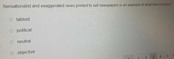 Solved: Sensationalist and exaggerated news printed to sell newspapers ...