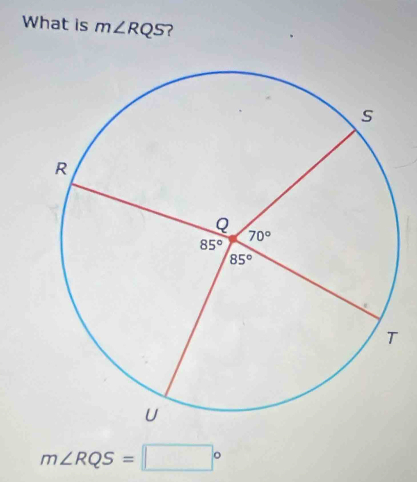 What is m∠ RQS ?
m∠ RQS=□°