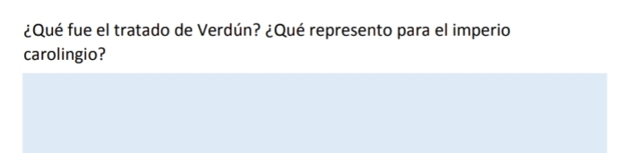 ¿Qué fue el tratado de Verdún? ¿Qué represento para el imperio 
carolingio?