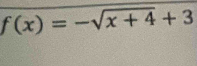 f(x)=-sqrt(x+4)+3