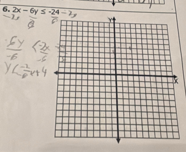 2x-6y≤ -24