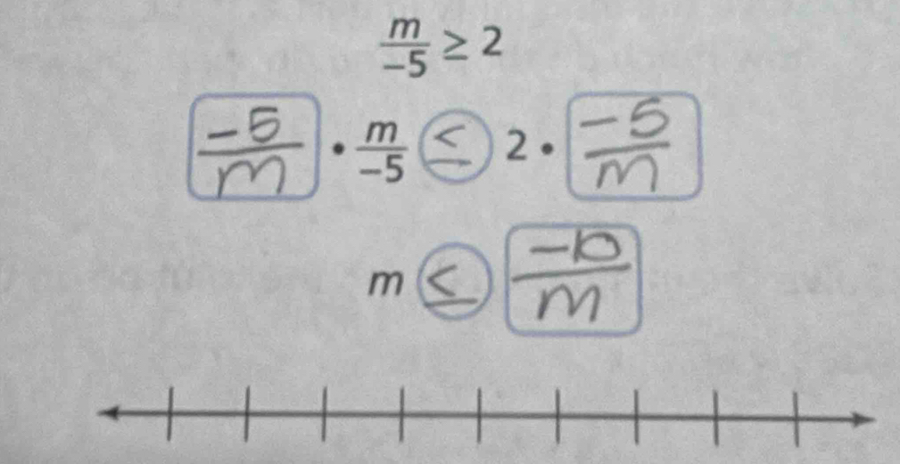  m/-5 ≥ 2. m
frac 5 2.
5
m