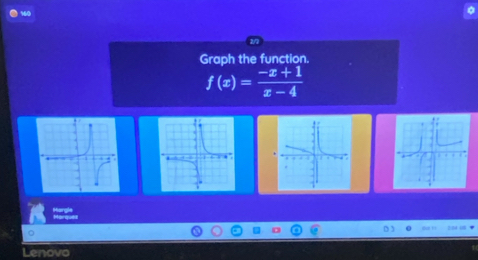 Graph the function.
f(x)= (-x+1)/x-4 
Lenovo