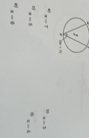 x=7
x=3
c)
x=5
x=4
e)
x=6