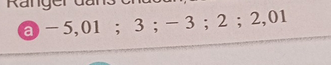 Ranger 
a -5,01; 3; - 3; 2; 2,01