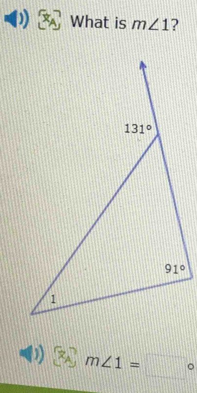 What is m∠ 1 ?
1) m∠ 1=□°