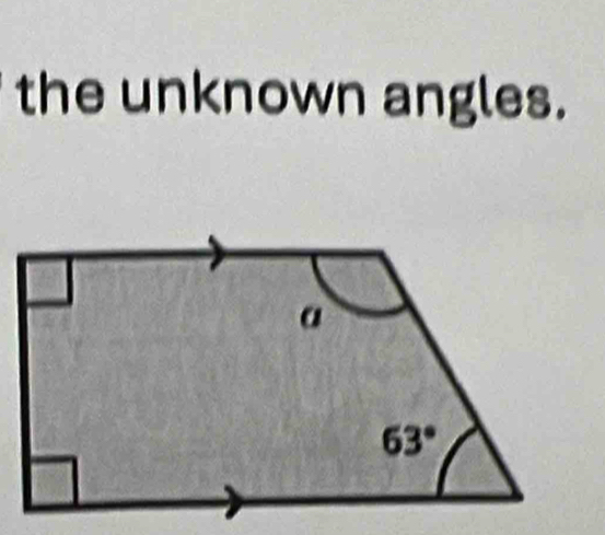 the unknown angles.