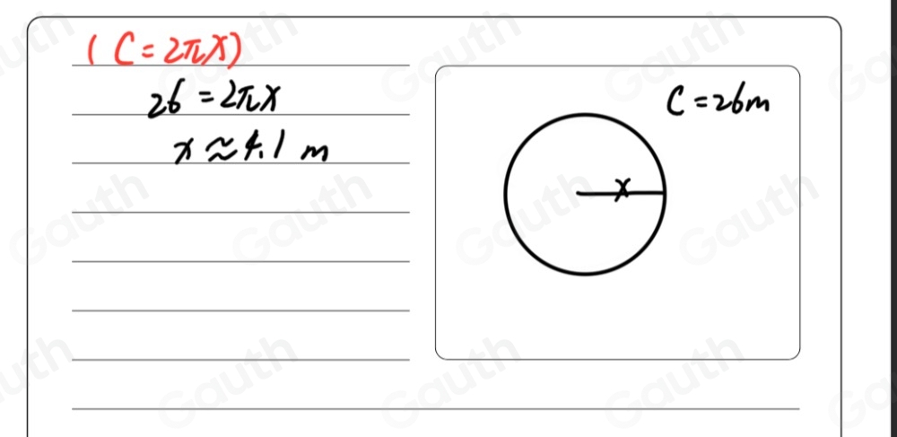 Solved: The distance around the edge of a circular swimming pool is 26 ...