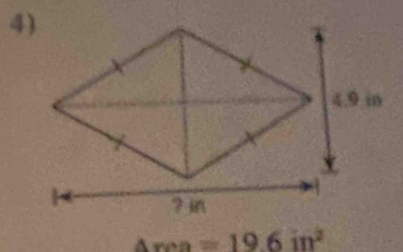 4rea=19.6in^2