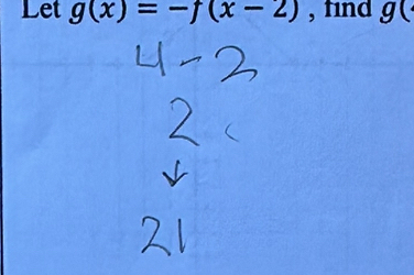 Let g(x)=-f(x-2) , find g(