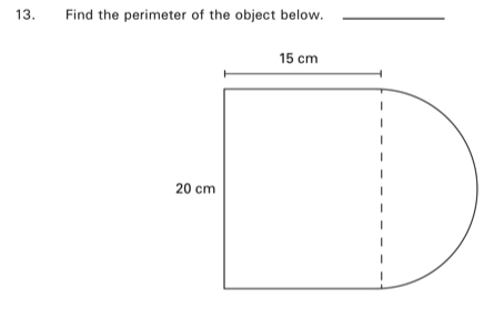 Find the perimeter of the object below._