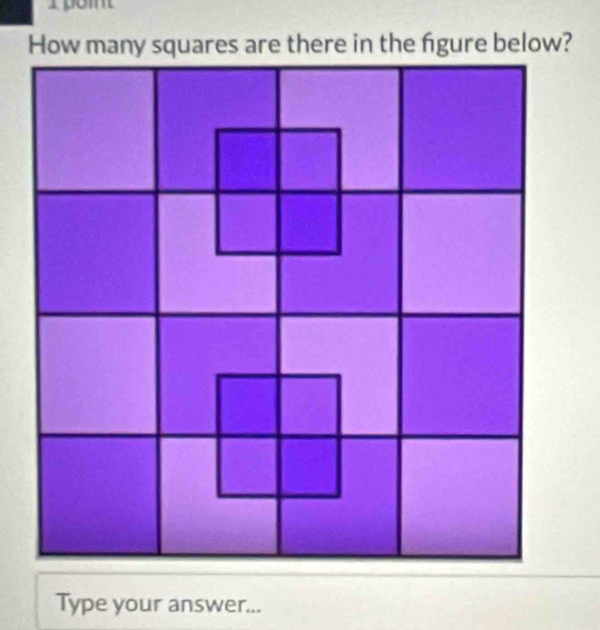 How many squares are there in the fgure below? 
Type your answer...