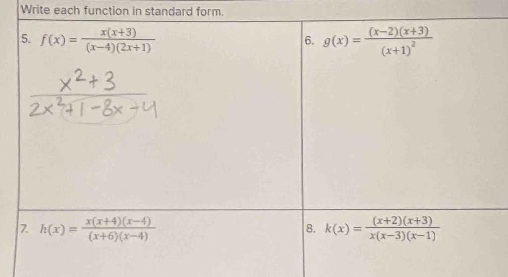 Write each function in standard form.