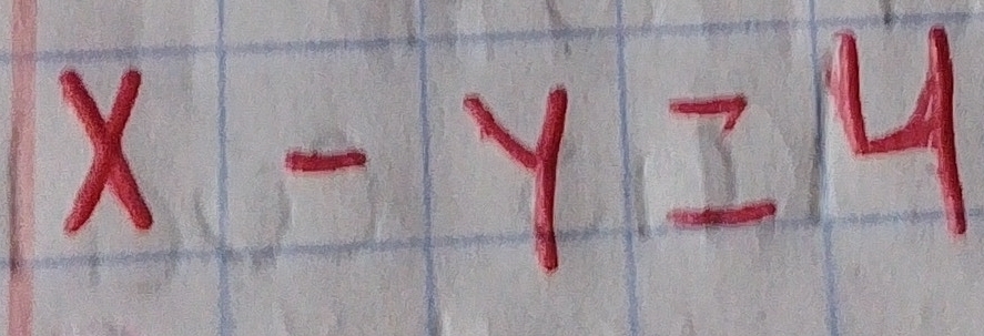 x-y=14