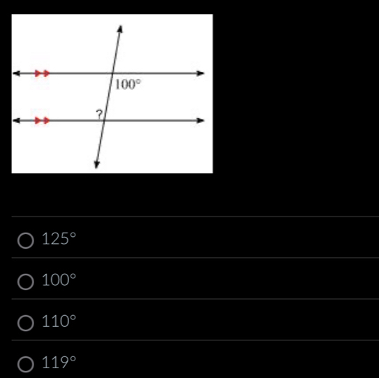 125°
100°
110°
119°