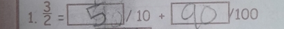  3/2 = )/10+ y V100