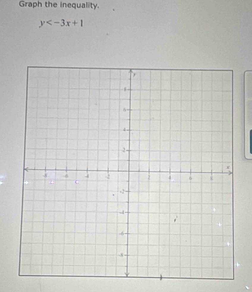 Graph the inequality.
y