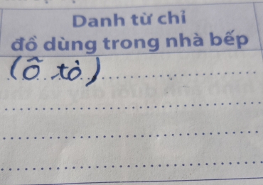 Danh từ chỉ 
đồ dùng trong nhà bếp