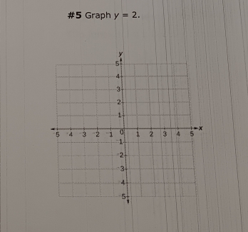 #5 Graph y=2.