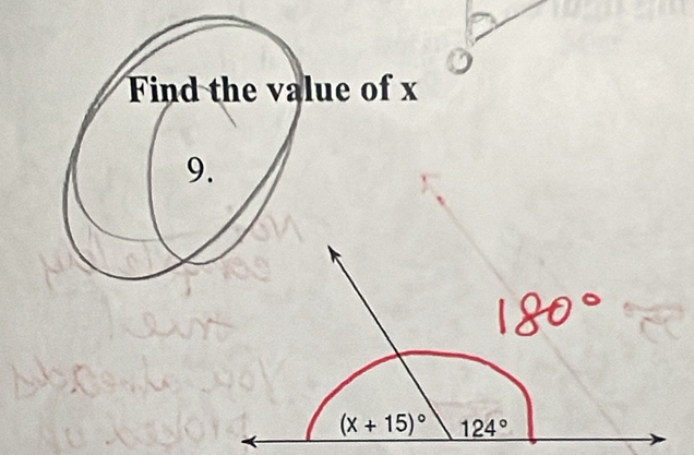 Find the value of x
9.