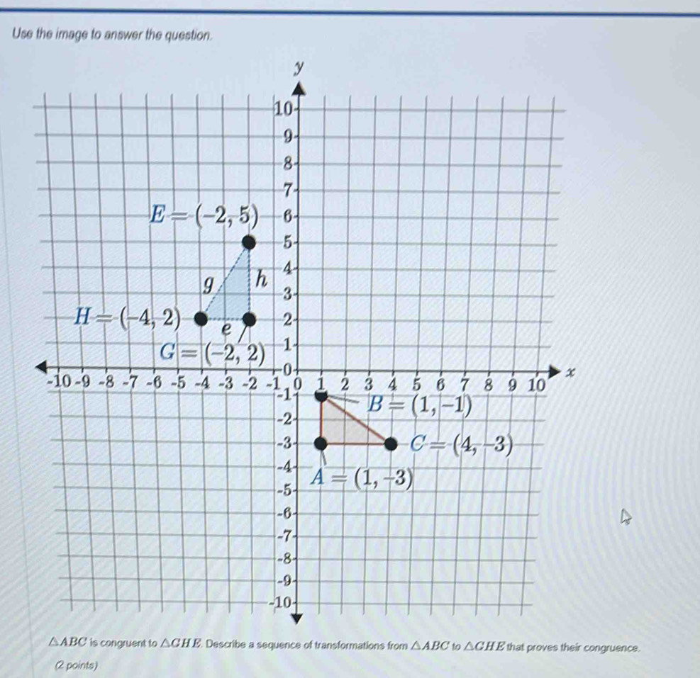 Solved: Use the image to answer the question. . Describe a sequence of ...