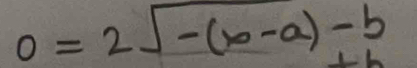 0=2sqrt(-(x-a)-b)