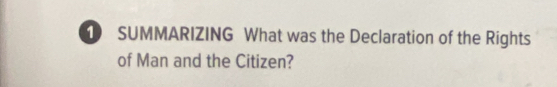 SUMMARIZING What was the Declaration of the Rights 
of Man and the Citizen?