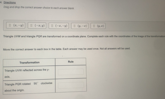 Solved: Directions Drag and drop the correct answer choice to each ...