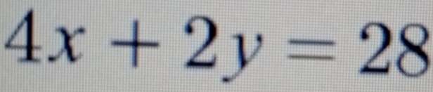 4x+2y=28