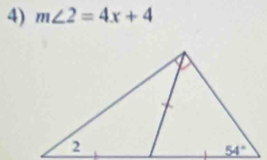 m∠ 2=4x+4