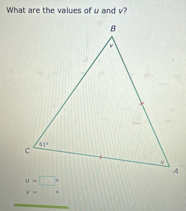 What are the values of u and v?
V=^circ 