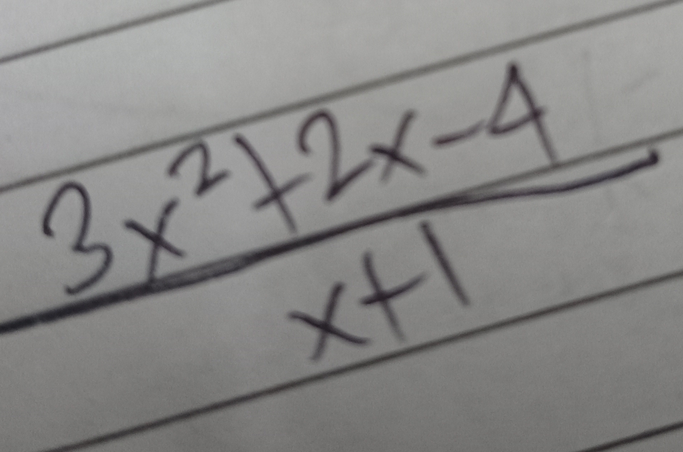  (3x^2+2x-4)/x+1 