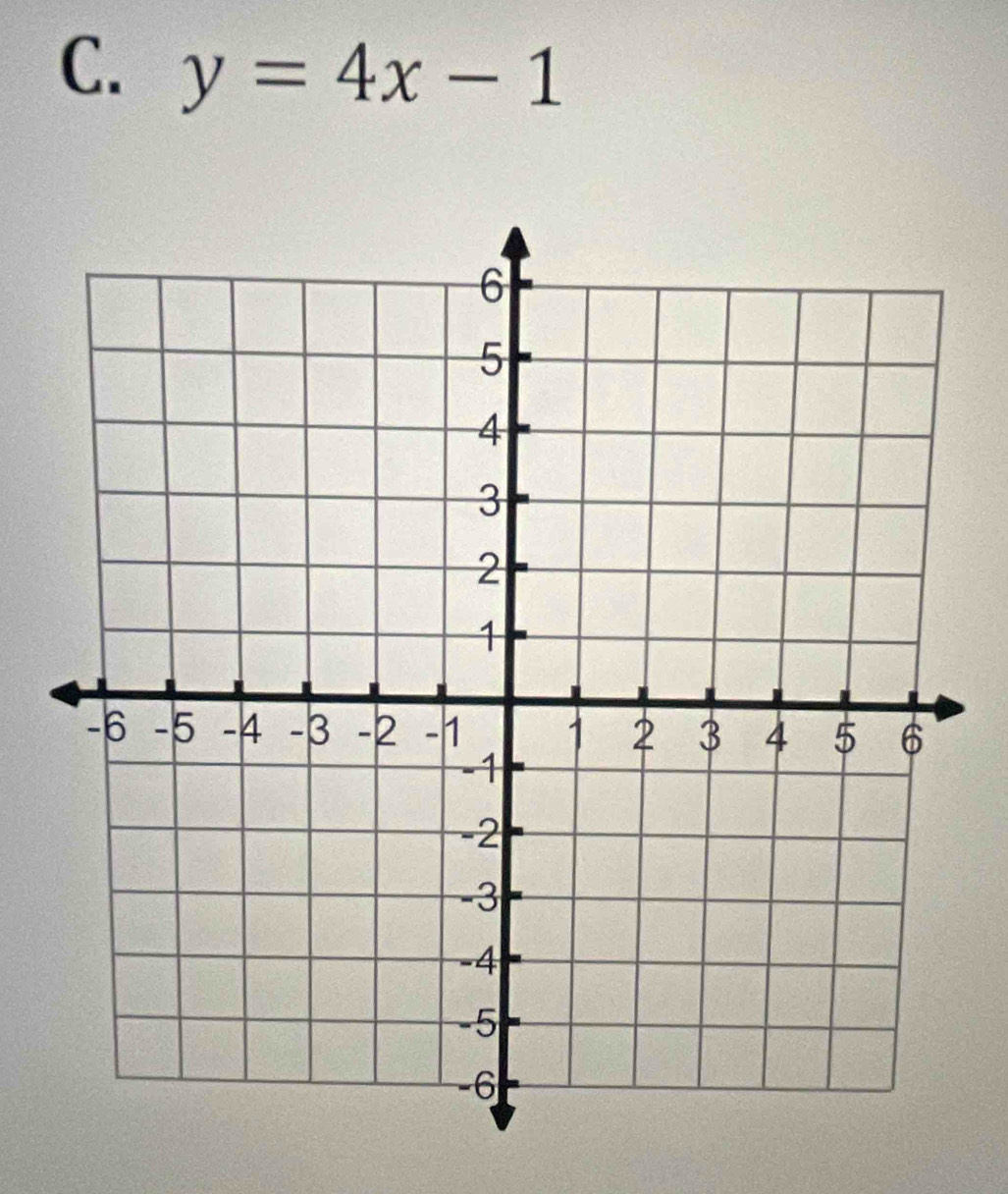 y=4x-1