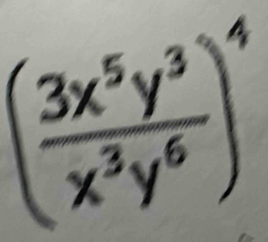 ( 3x^5y^3/x^3y^6 )^4