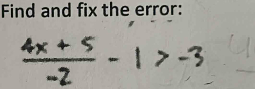 Find and fix the error: