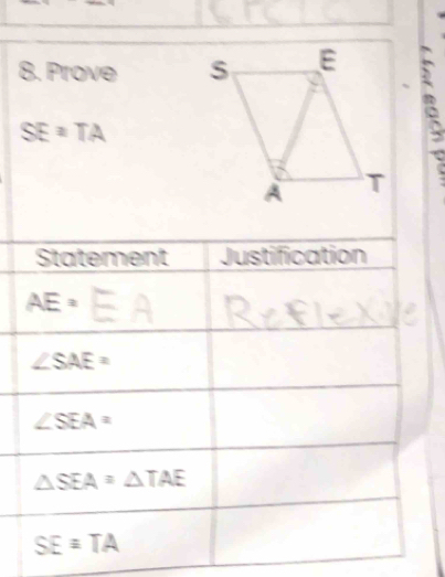 Prove
SE=TA