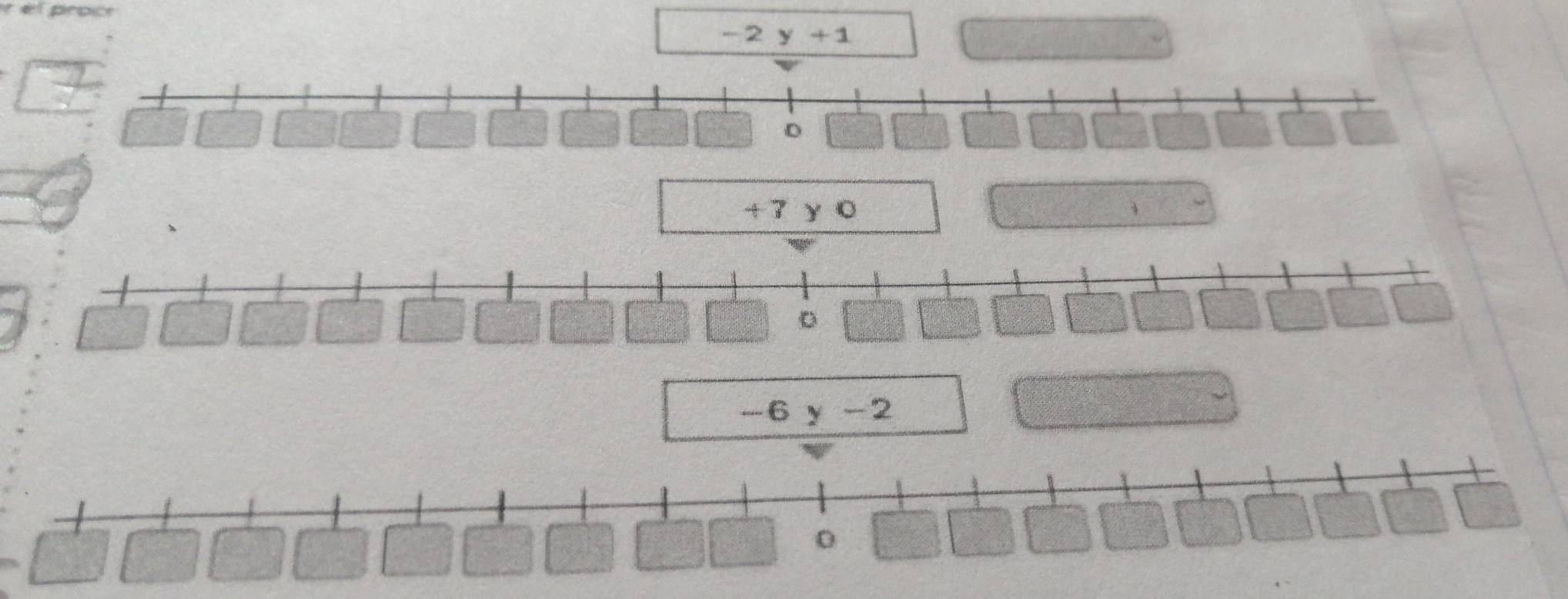 -2y+1
+7 y 0
-6 -2