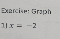 Graph 
1) x=-2