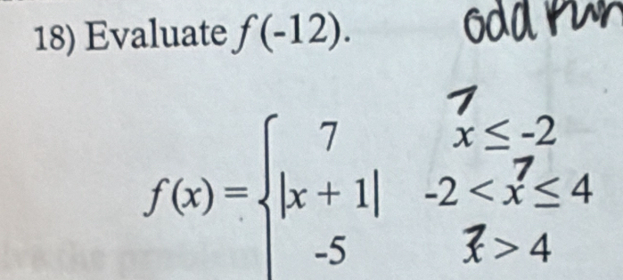 Evaluate f(-12).