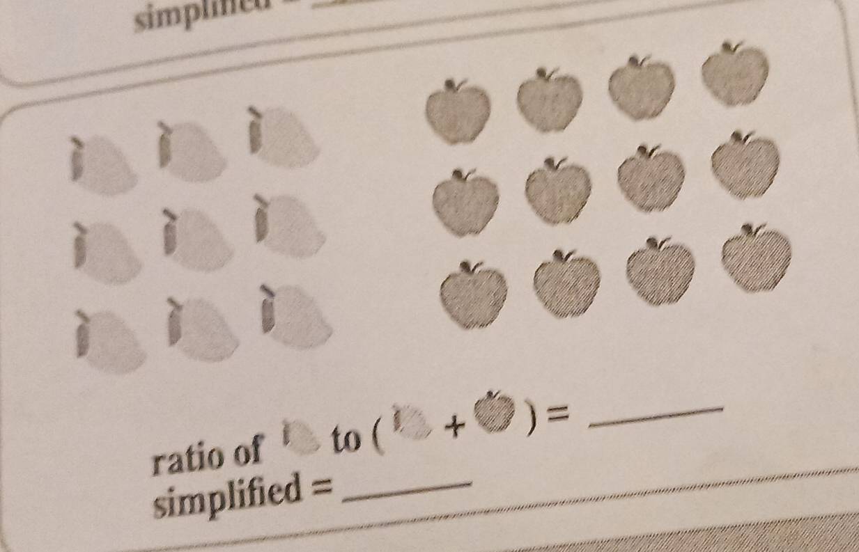 simplned . 
ratio of to ( + )=_ 
simplified =_