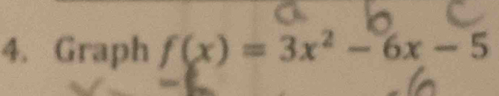 Graph f(x)=3x^2-6x-5