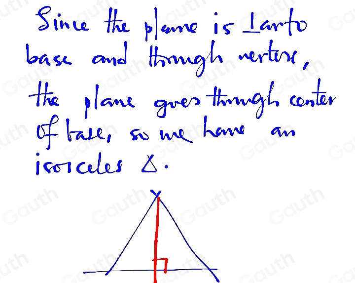 Solved: Describe the shape of the cross sections perpendicular to the ...