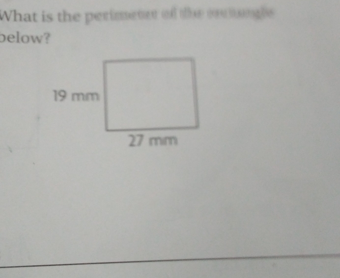 What is the perimeter of the cemangle 
below?