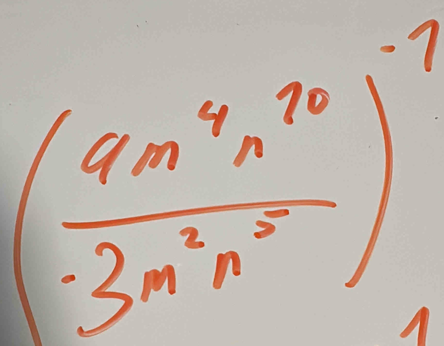 ( 4m^4n^(70)/-3m^4n^2 )^-1