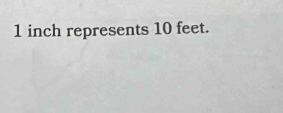 1 inch represents 10 feet.