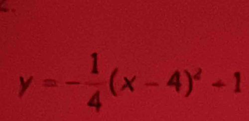 y=- 1/4 (x-4)^2+1