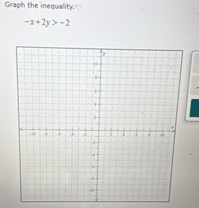 Graph the inequality,
-x+2y>-2