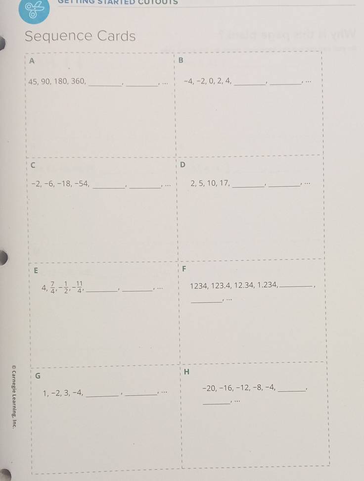 Sequence Cards
5