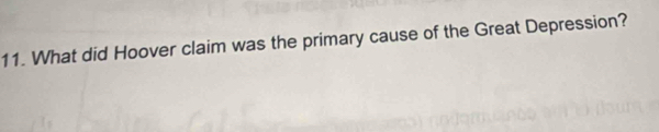 What did Hoover claim was the primary cause of the Great Depression?