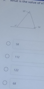 What is the value of
58
112
122
68